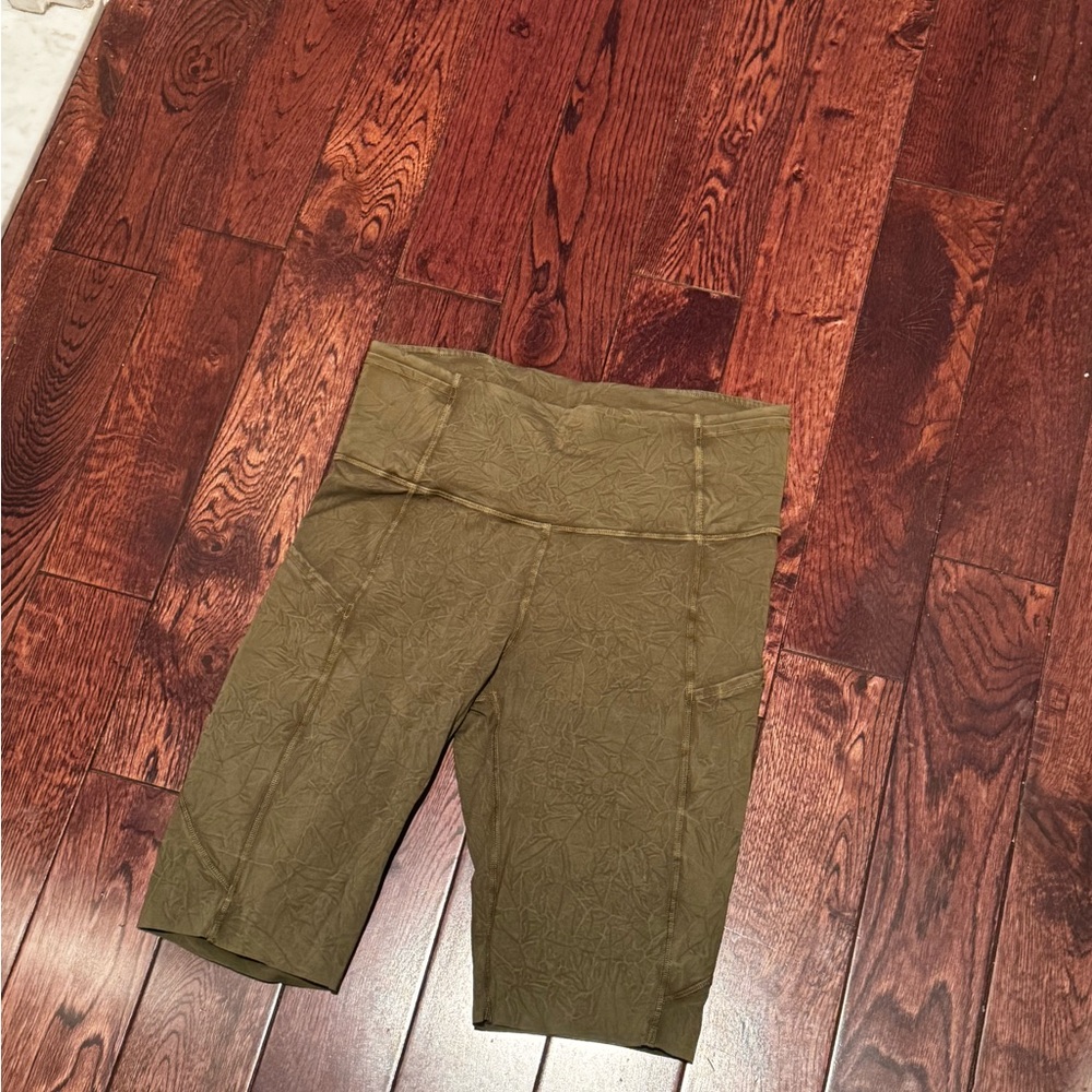 lululemon athletica Olive Green Biker Shorts